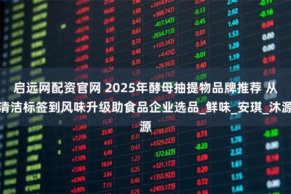 启远网配资官网 2025年酵母抽提物品牌推荐 从清洁标签到风味升级助食品企业选品_鲜味_安琪_沐源